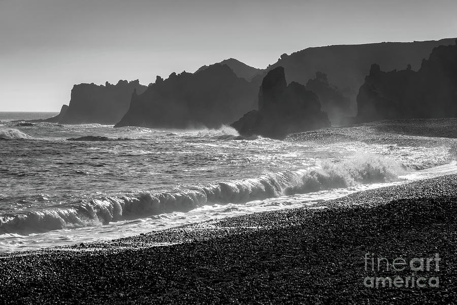Waves and cliffs in Snaefellsnes peninsula, Iceland  Photograph by Delphimages Photo Creations