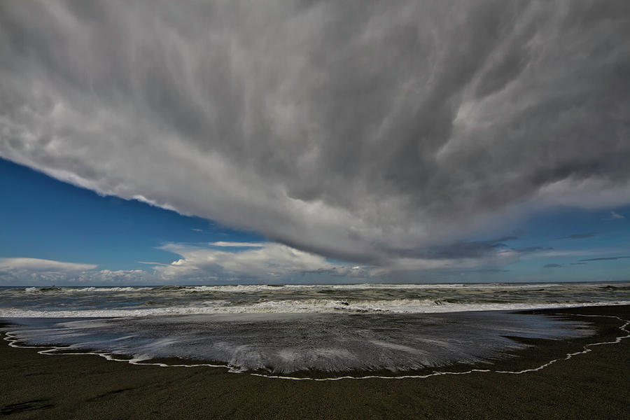 Waves And Clouds At Gold Bluffs Beach Photograph