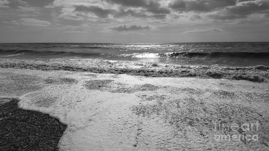 Waves And Clouds, Camber Sands Monochrome Photograph