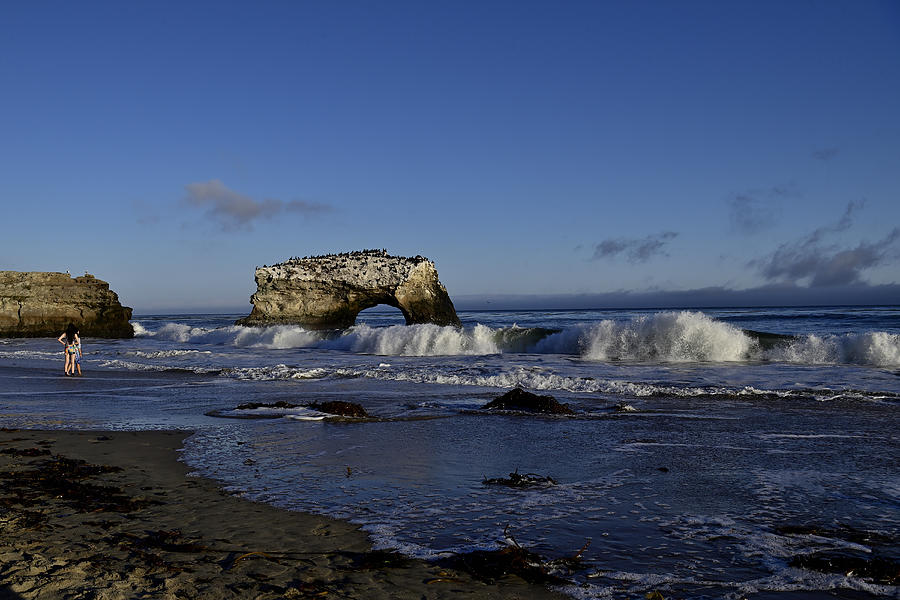 Waves and Rocks - Santa Cruz Natural Bridge State Beach Photograph by Amazing Action Photo Video
