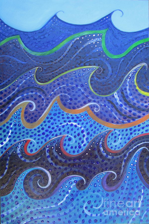 Waves and Swirls Painting by Helena Tiainen