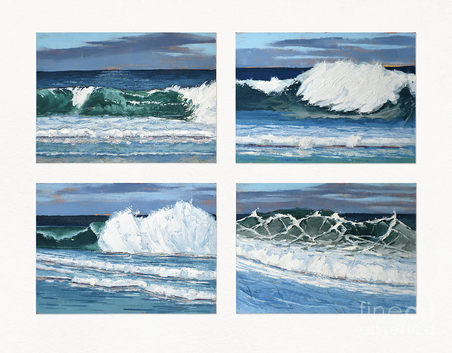 Waves at Carmel Beach Painting by PJ Kirk