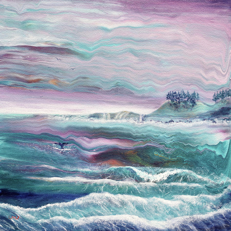 Rose Painting - Waves at Depoe Bay by Laura Iverson