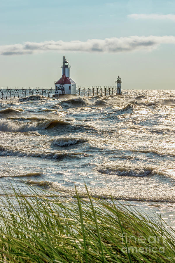Waves At St Joseph Lighthouse Photograph by Jennifer White