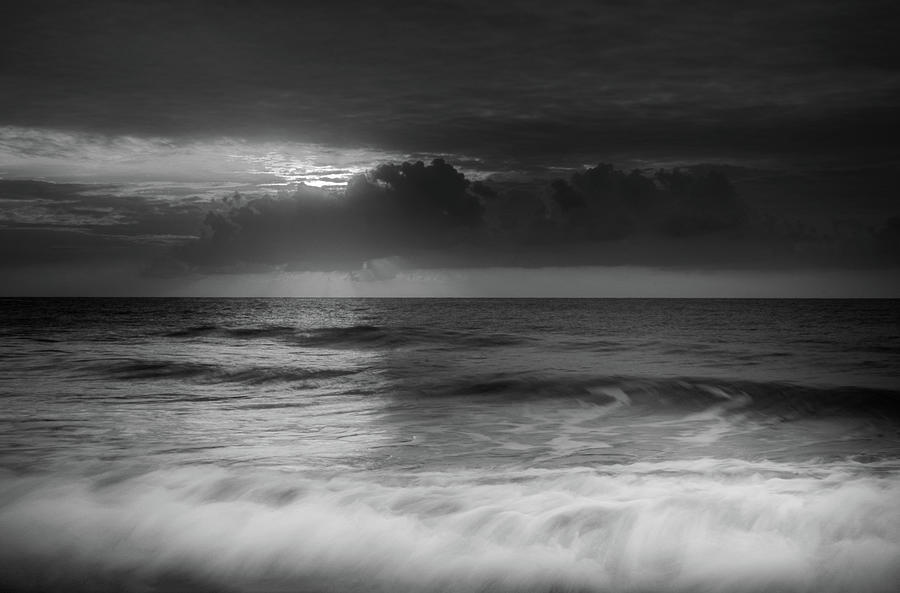 Waves At Sunrise In Black and White Photograph by Chrystal Mimbs - Fine ...