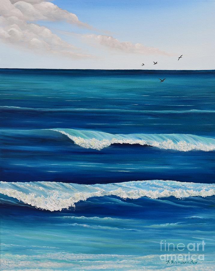 Waves at the Treasured Coast Painting by Torrence Ramsundar