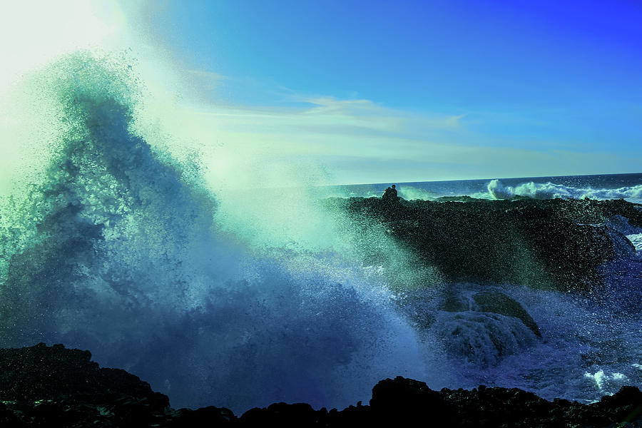 Waves broken by rock Photograph by Jeff Swan