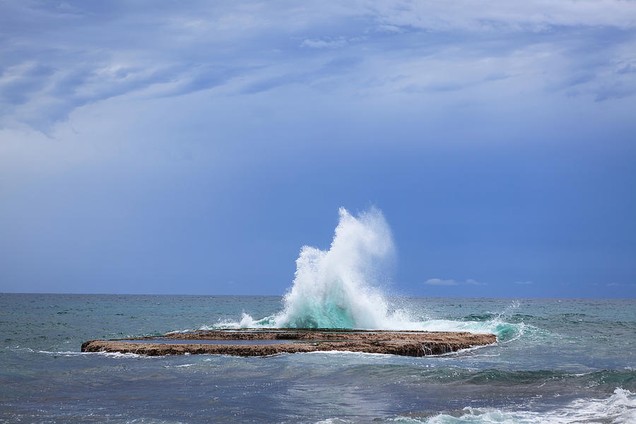 Nature Photograph - Waves crashing on rock by Juhani Viitanen
