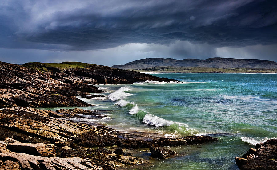Nature Photograph - Waves Crashing on the Atlantic Coast of Donelgal - Ireland by Barry O Carroll