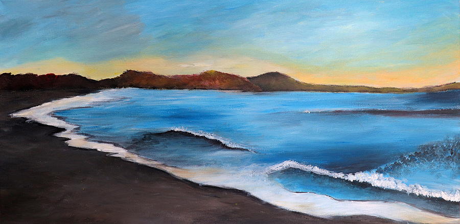 Beach Painting - Waves by Ishita Rastogi