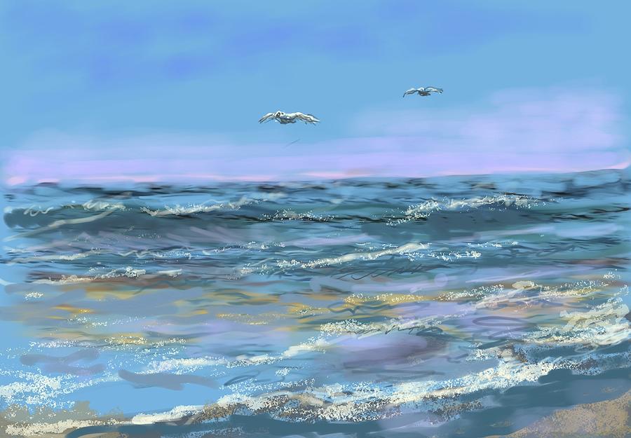 Waves  Painting by Laila Awad Jamaleldin