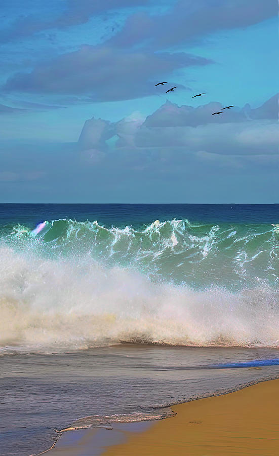 Waves on a Sandy Beach Digital Art by Floyd Snyder