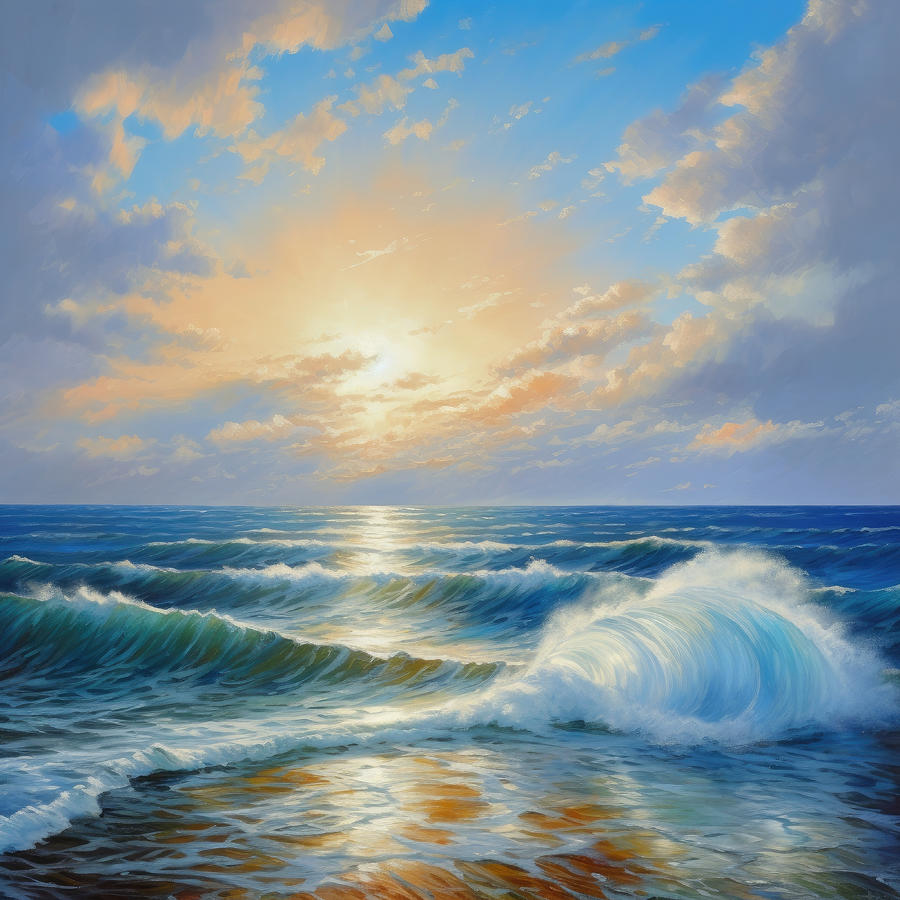 Waves on the Beach Painting by Hugo Keller - Fine Art America