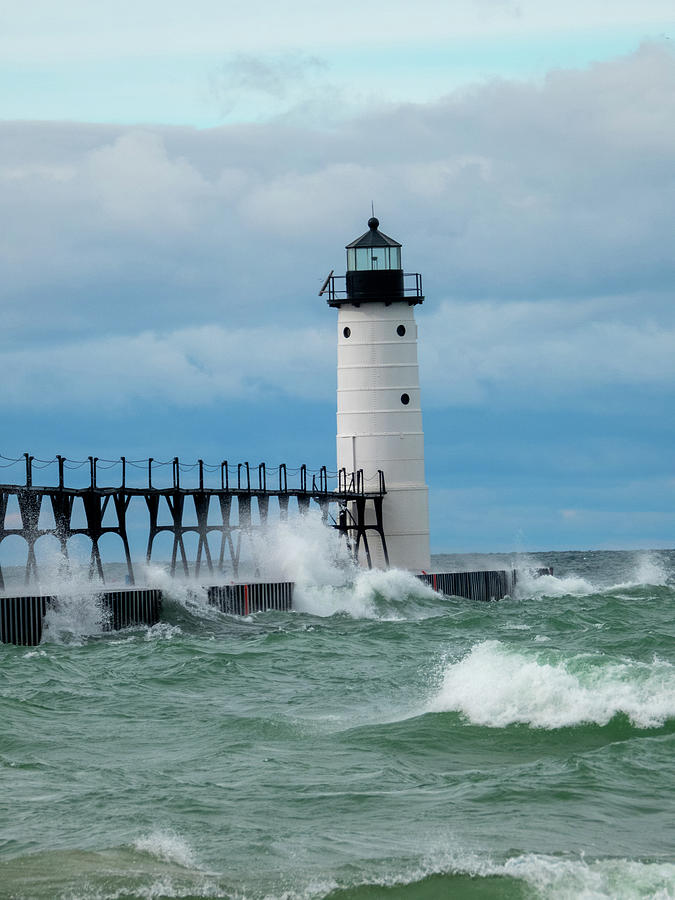 Waves On The Breakwater Photograph
