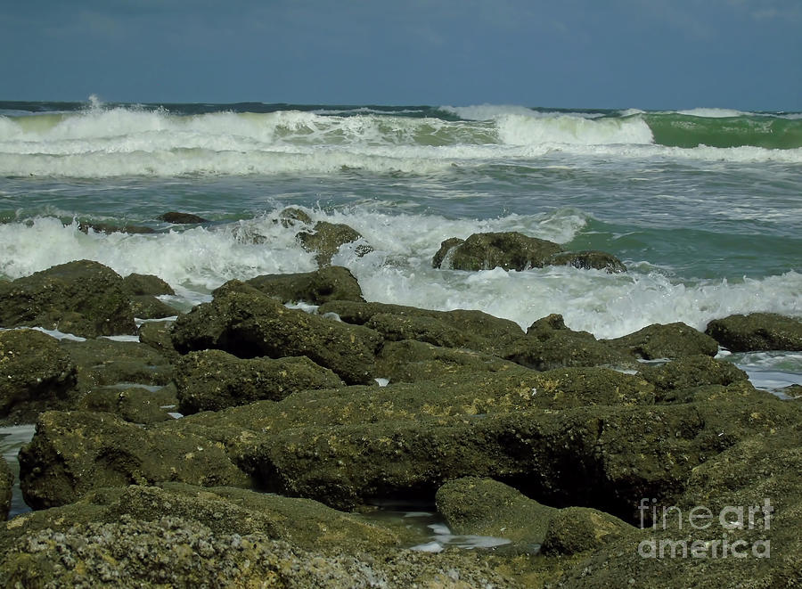 Waves Over The Coquina Photograph by D Hackett