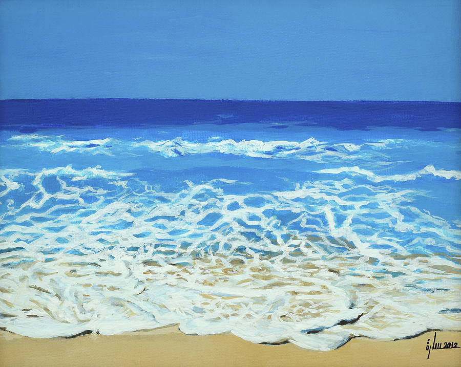 Waves Painting by Sarra Elgammal