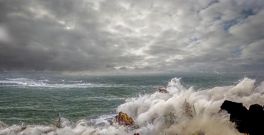 Waves smashing rocks Photograph by Bill Posner