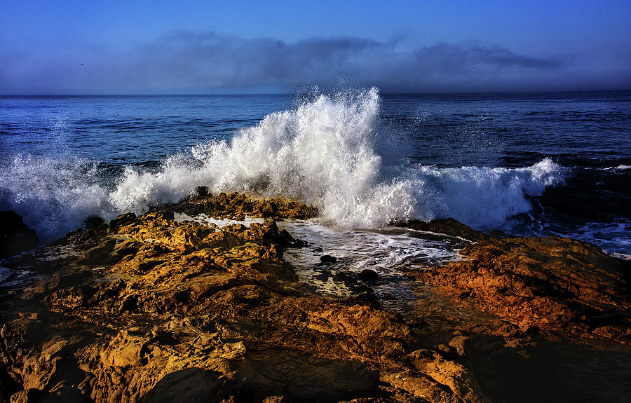 Waves Splahing Photograph by Jerry Cowart