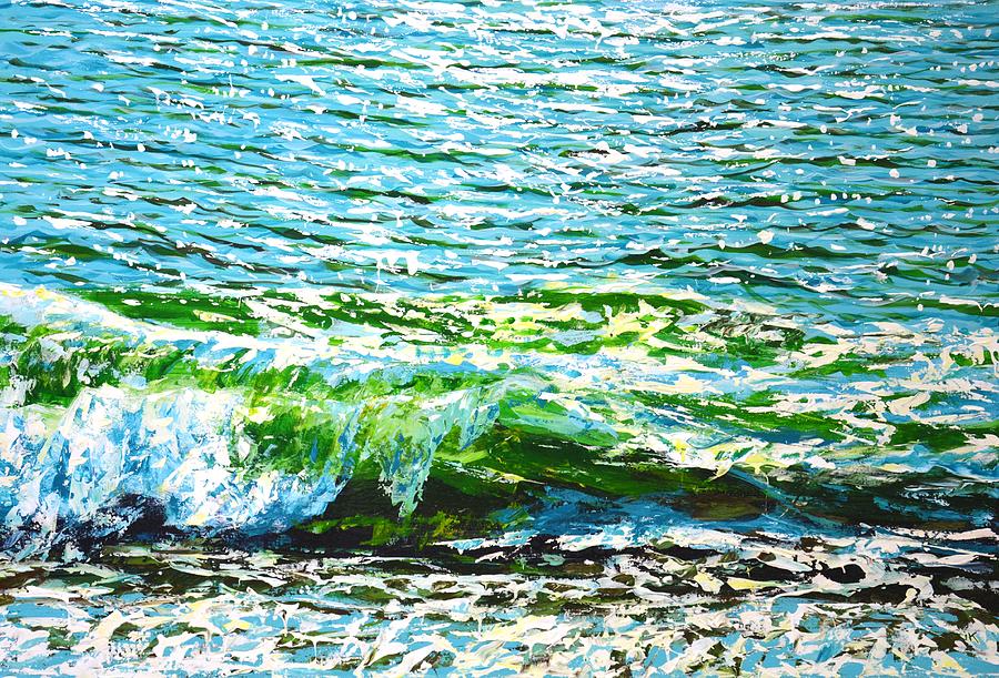 Waves. Turquoise 6. Painting by Iryna Kastsova