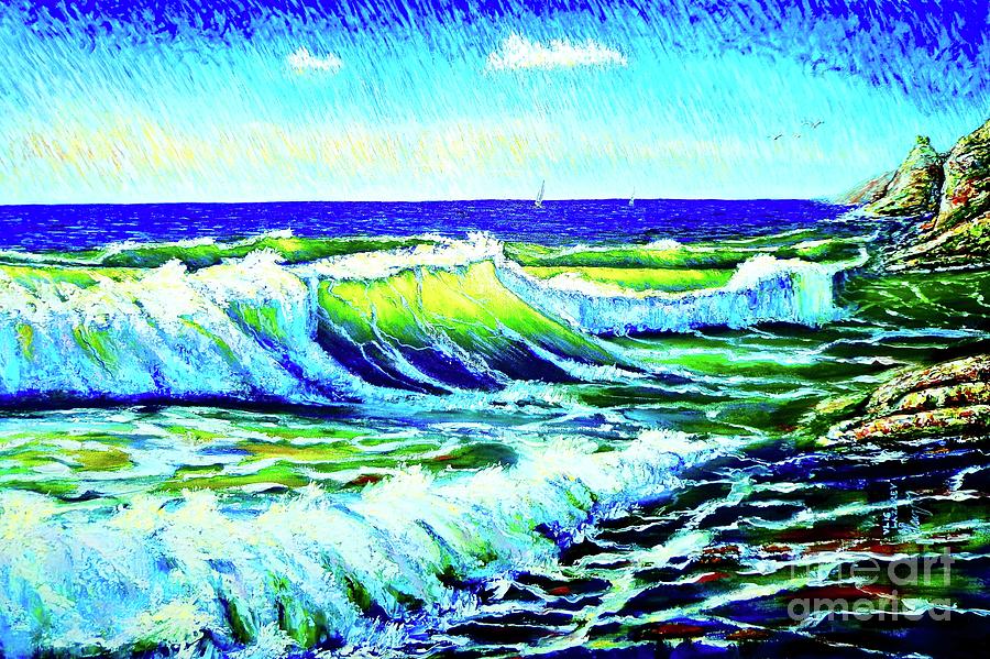 Waves Painting by Viktor Lazarev