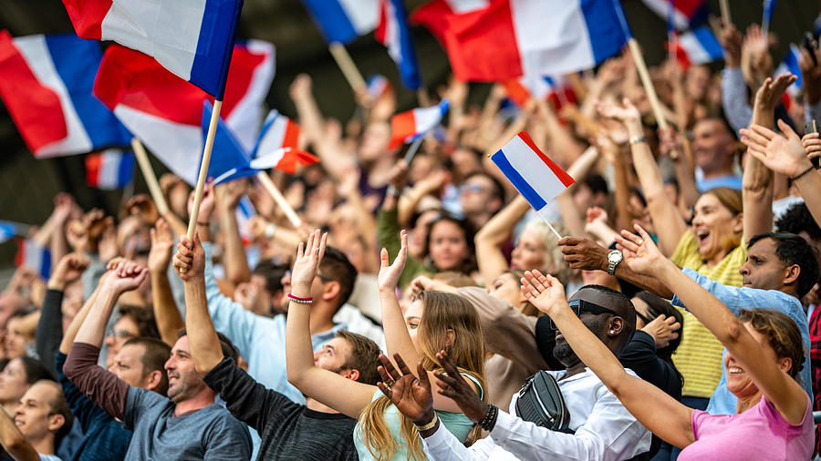 Waving French flags Photograph by Vm