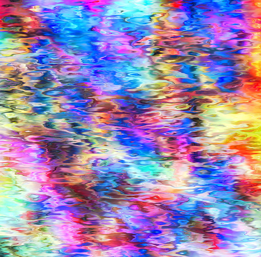 Abstract Digital Art - Waving in Color by Kellice Swaggerty