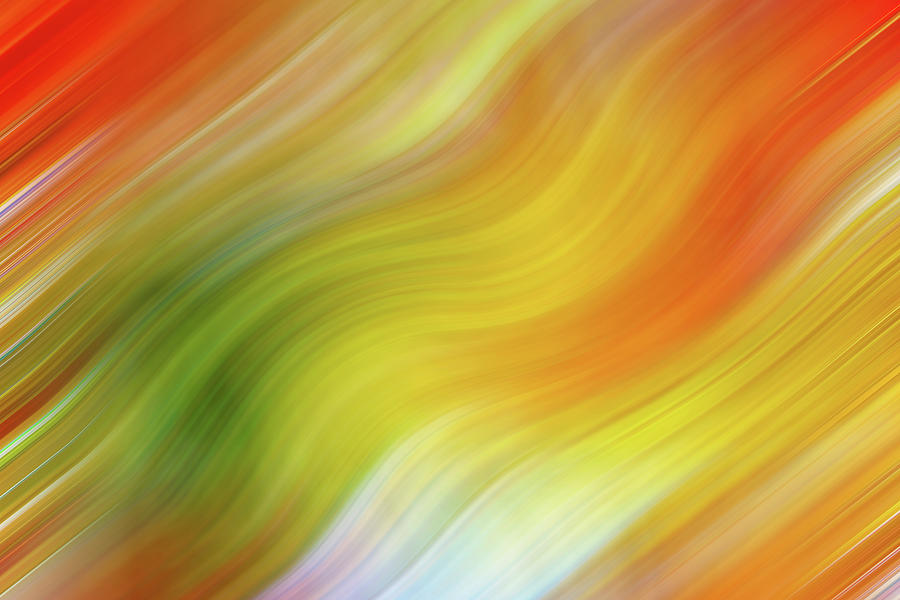 Abstract Photograph - Wavy Colorful Abstract #4 - Yellow Green Orange by Patti Deters