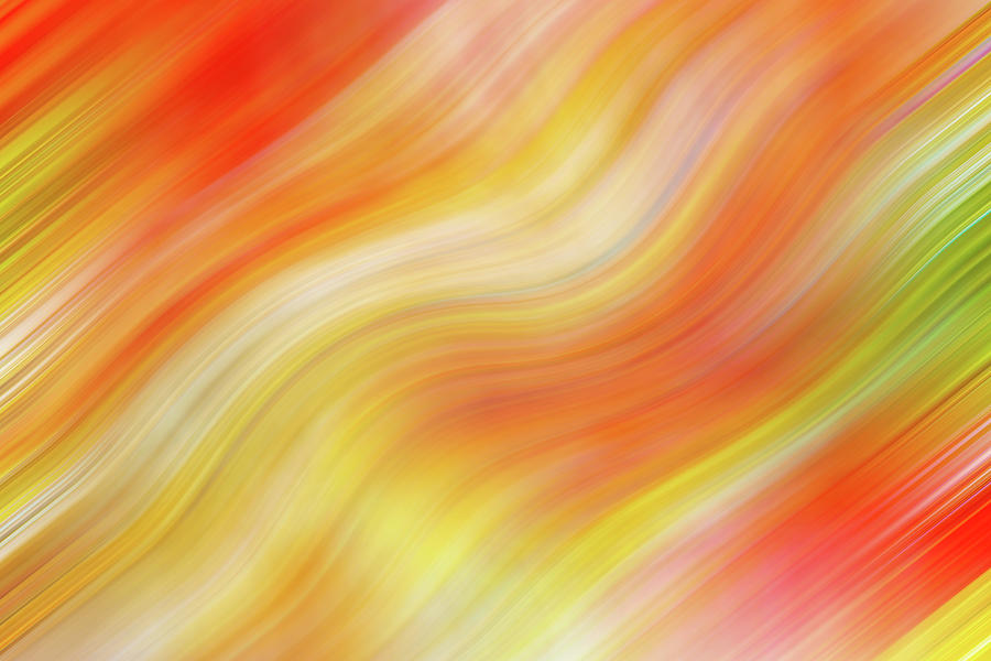 Wavy Colorful Abstract #5 - Yellow Orange Photograph by Patti Deters