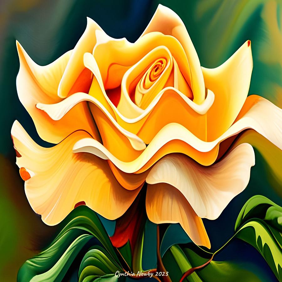 Wavy Rose Digital Art by Cindys Creative Corner
