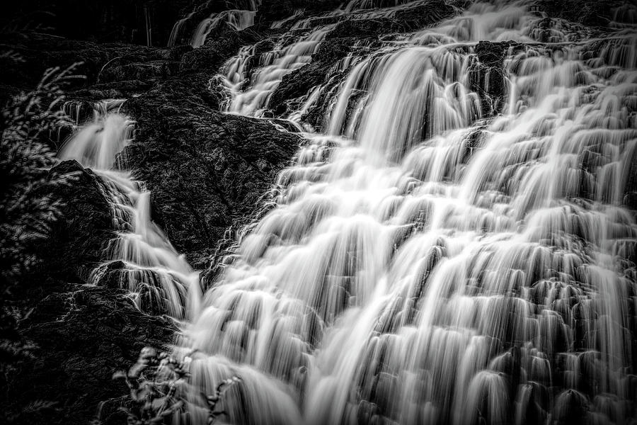 Magpie Falls, Ontario 2 Black and White Photograph by John Twynam | Pixels