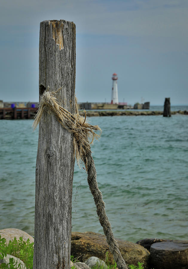 Boat Photograph - Wawatam Lighthouse On The Pier by Dan Sproul