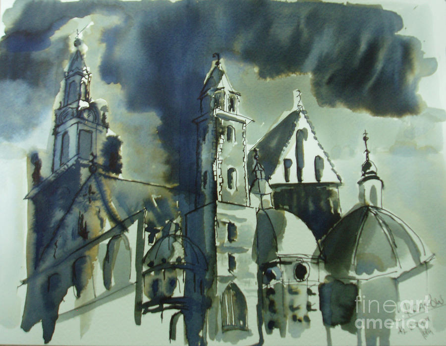 Wawel Cathedral Painting by Jolanta Shiloni