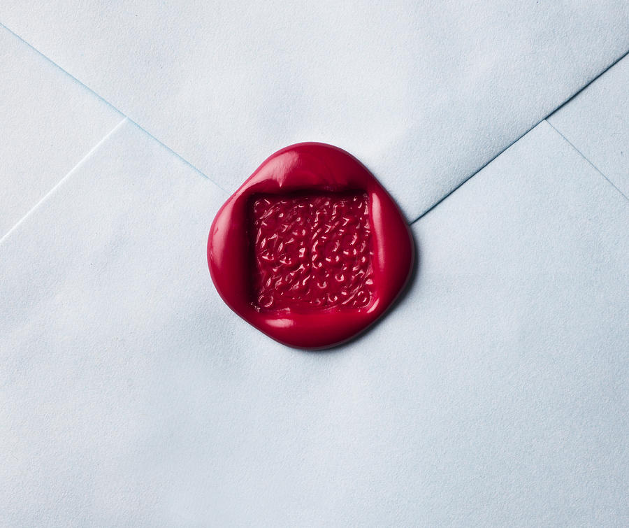Wax seal on envelope Photograph by William Andrew