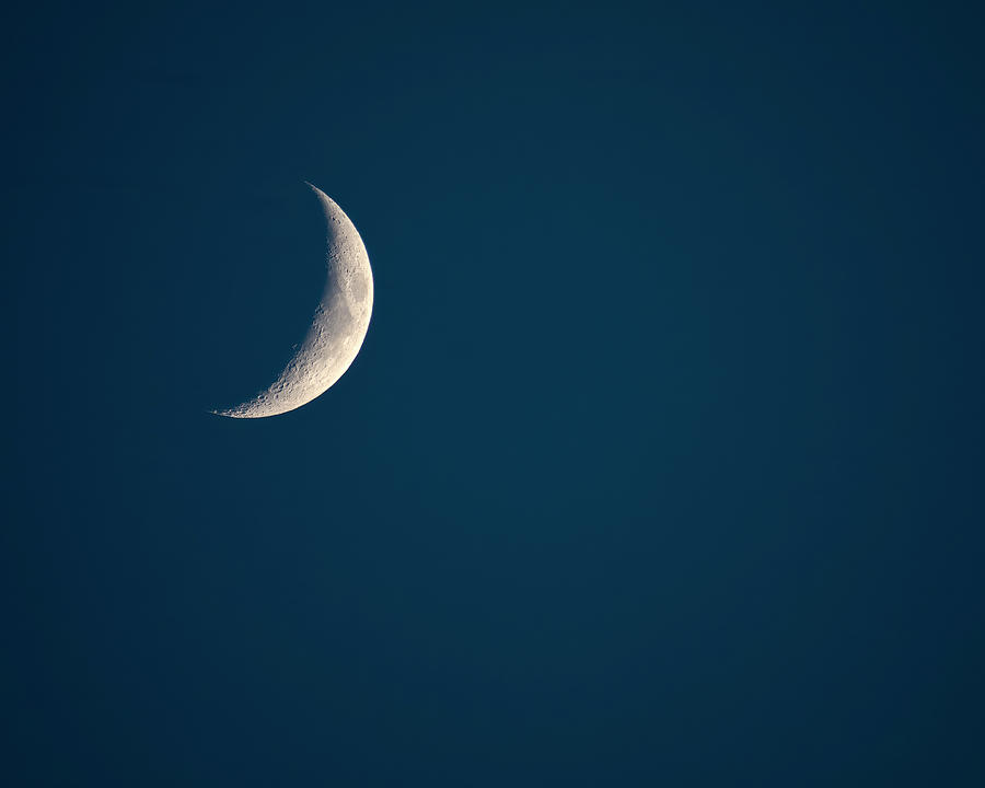 Waxing Crescent Moon over North Carolina Photograph by Charles Floyd