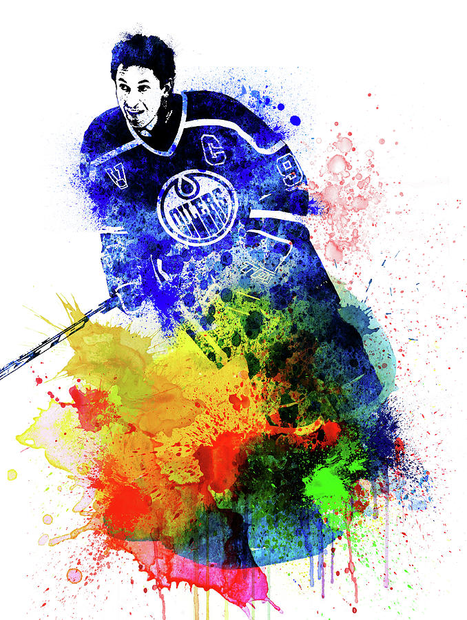 Wayne Gretzky Digital Art - Wayne Gretzky Watercolor I by Naxart Studio