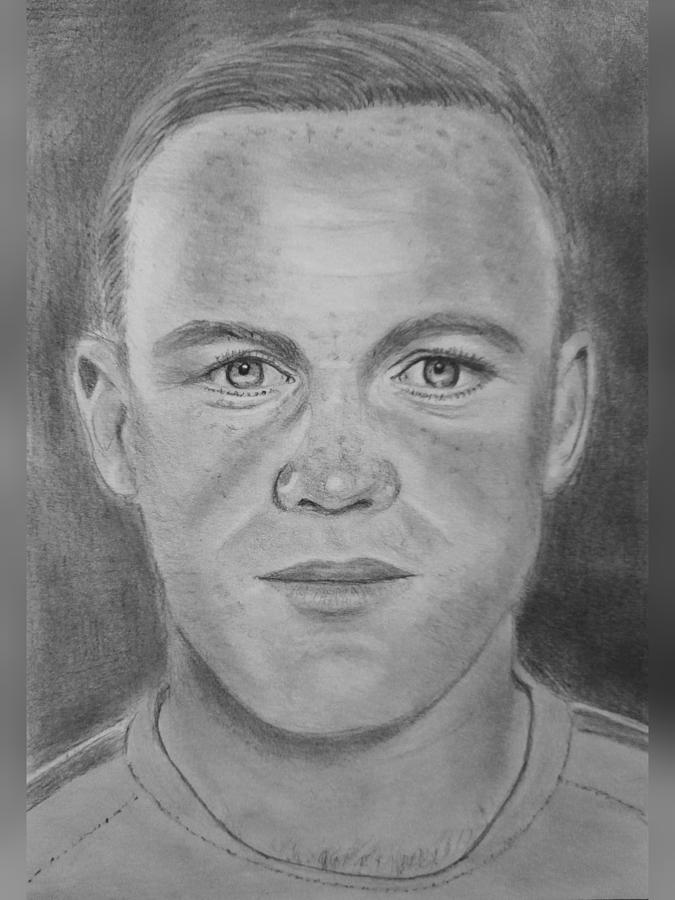 Wayne Rooney Drawing By Paul Blackmore Pixels