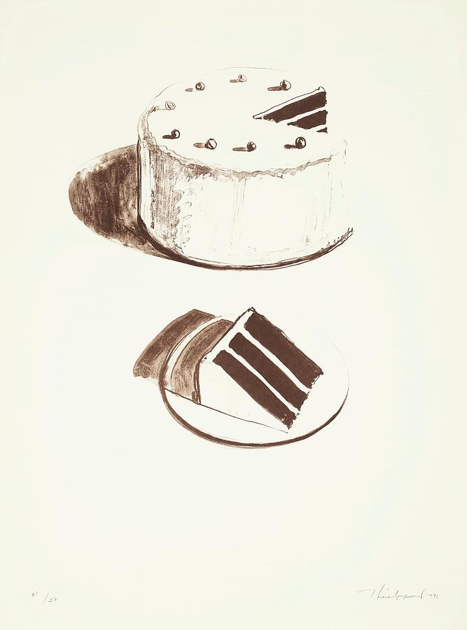 Wayne Thiebaud Painting - Wayne Thiebaud, Chocolate Cake, from Seven Still Lifes and a Rabbit by Dan Hill Galleries