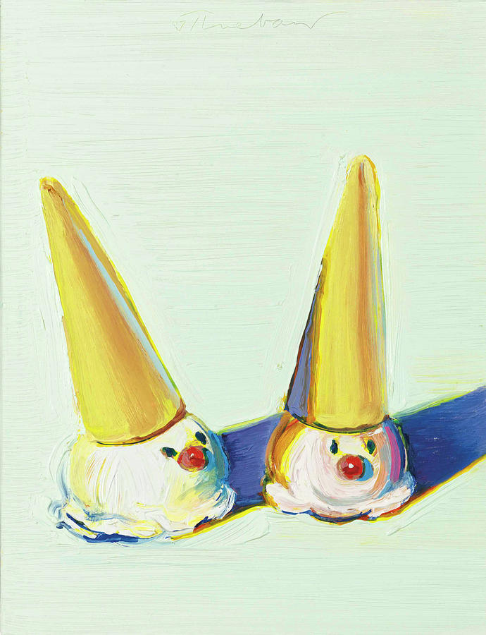 Wayne Thiebaud Two Jolly Cones Painting by Dan Hill Galleries