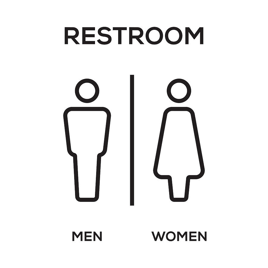 WC / Toilet Door Plate. Men and Women Sign for Restroom. Drawing by Cnythzl