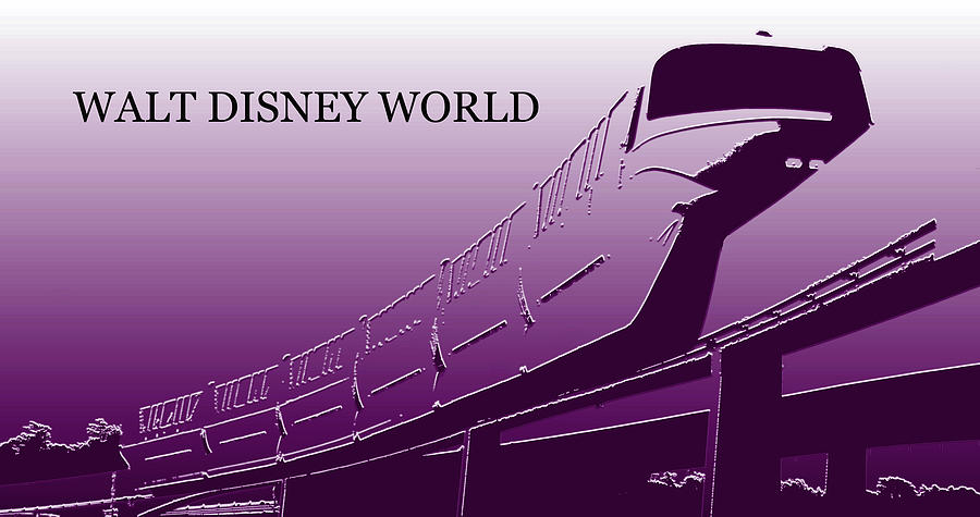 WDW monorail modern art design A Digital Art by David Lee Thompson
