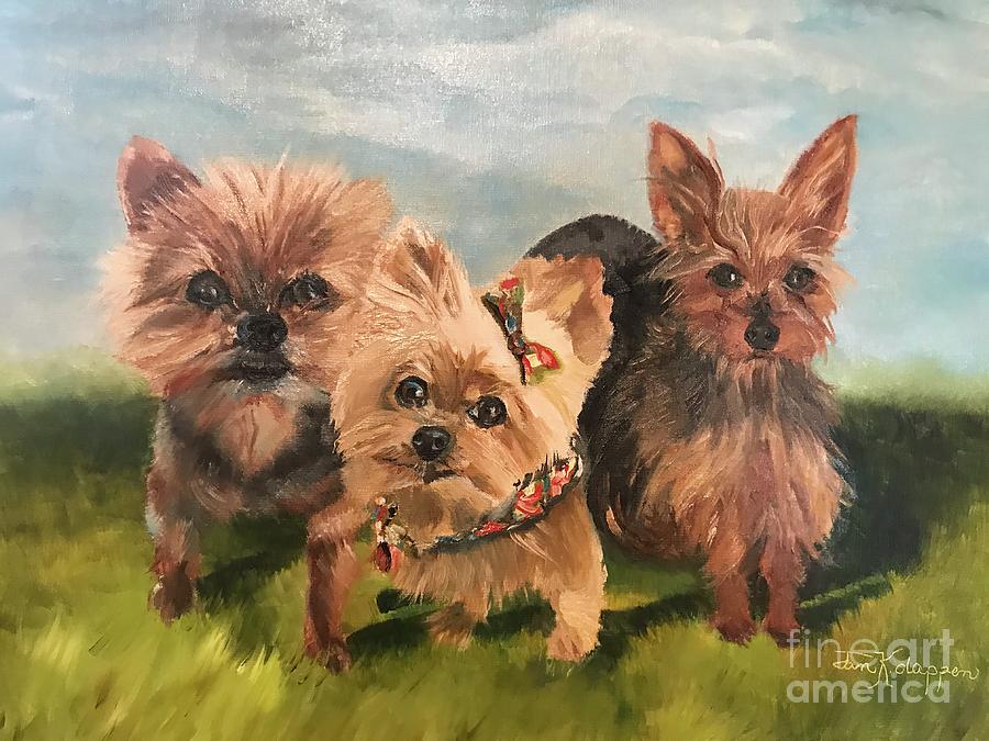We are Family- dogs Painting by Jan Dappen