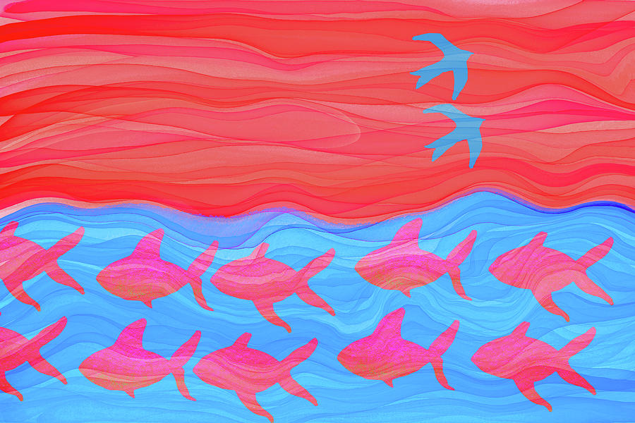 Fish Digital Art - We Are All In This Together by Peggy Collins