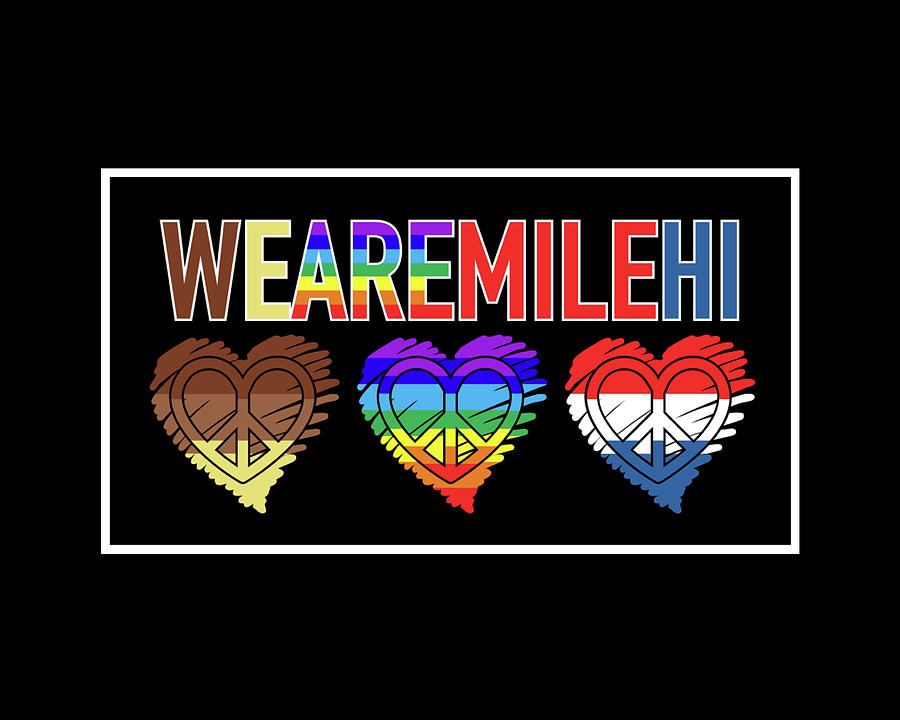 We Are Mile Hi Peace Heart Art - Tri Color Digital Art by Artistic Mystic