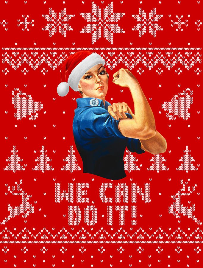 Santa Digital Art - We Can Do It Christmas Rosie by Filip Schpindel Santa Digital Art - We Can Do It Christmas Rosie by Filip Schpindel