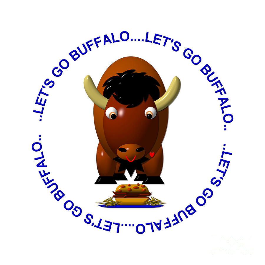We love Buffalo Football Lets Go Buffalo Digital Art by Rose Santuci-Sofranko