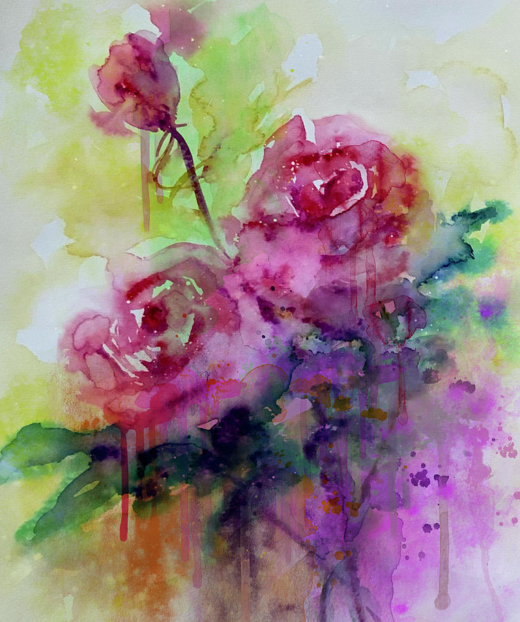We Love Roses Mixed Media by Ann Leech