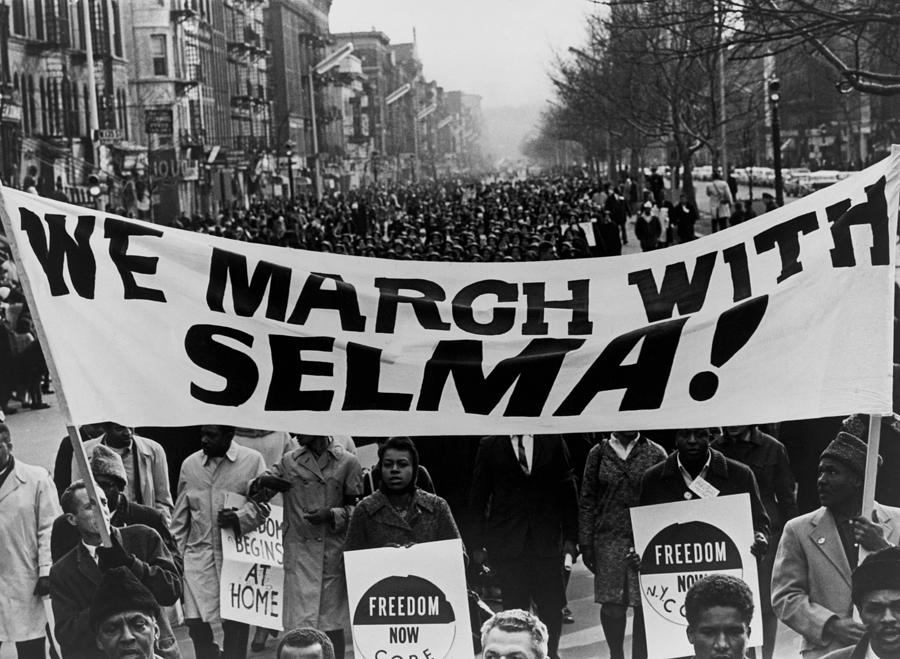 We March With Selma - Harlem Civil Rights March - NYC 1965 Photograph by War Is Hell Store