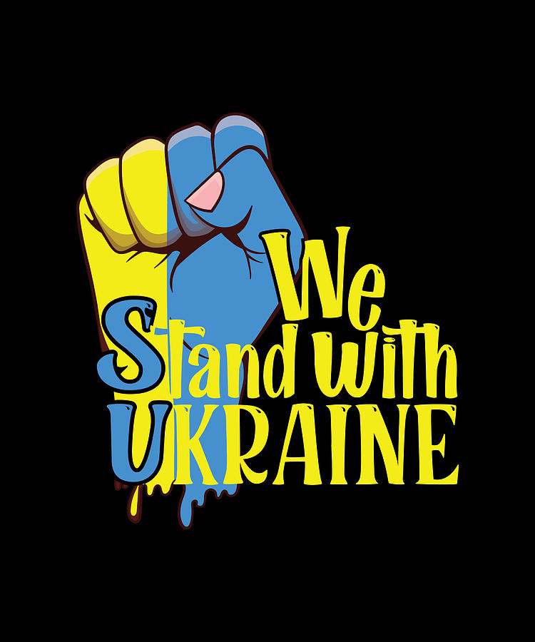 We stand with Ukraine blue and yellow Digital Art by Licensed art ...