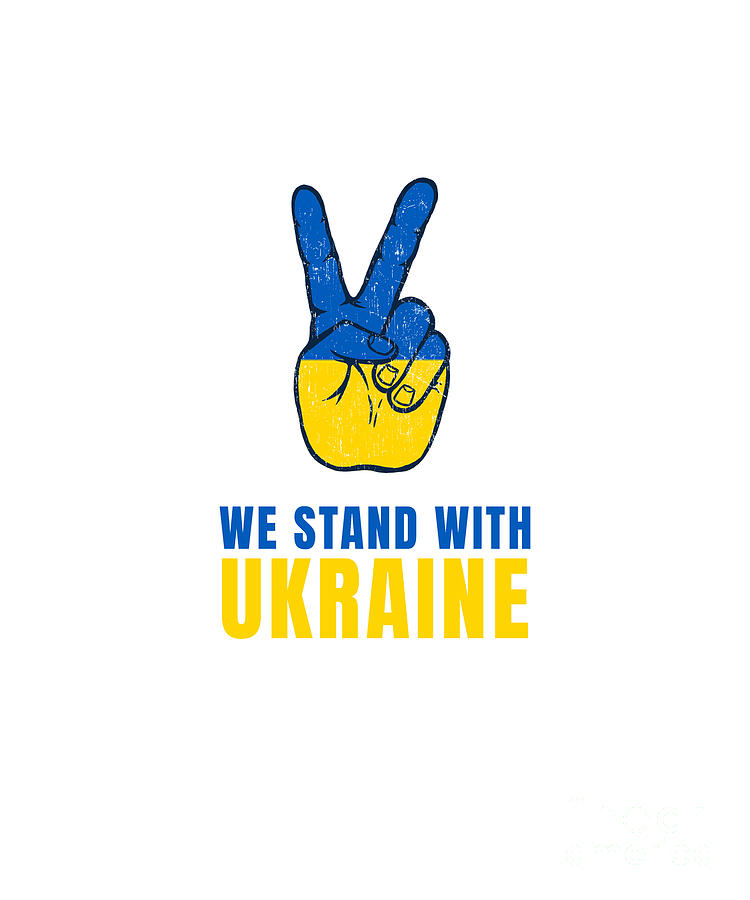 Ukraine Digital Art - We Stand With Ukraine - Peace by Laura Ostrowski