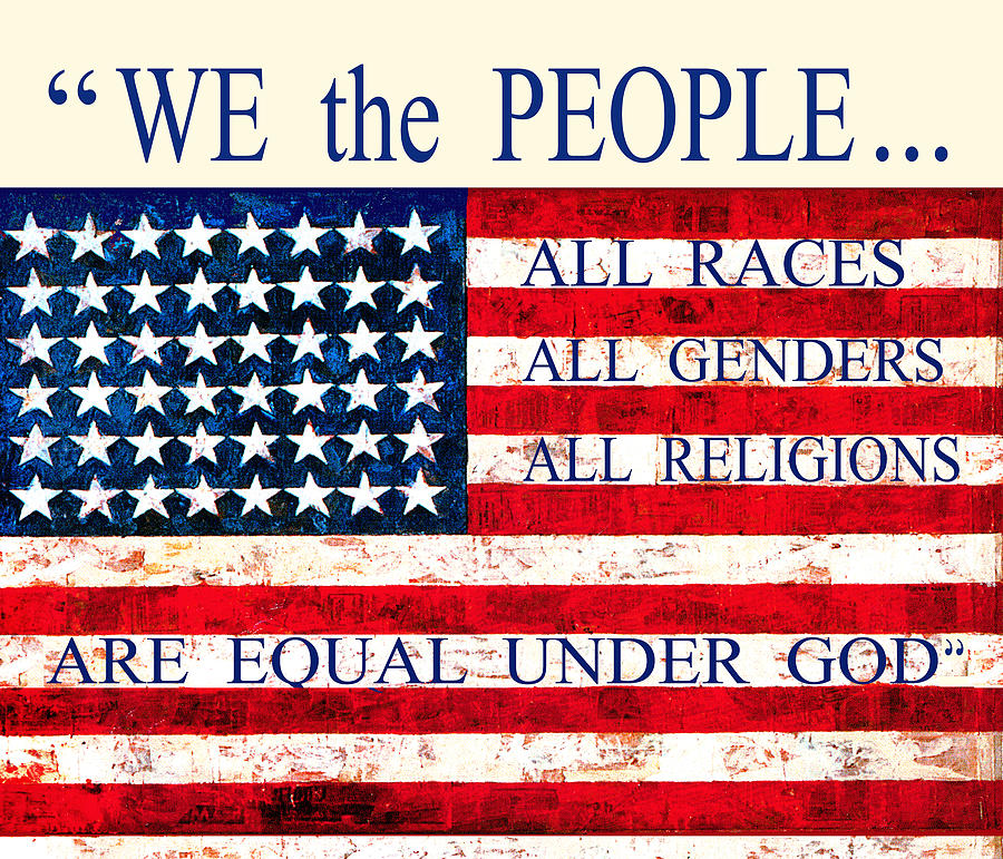 We the People - American Flag Digital Art by Vagabond Folk Art - Virginia Vivier